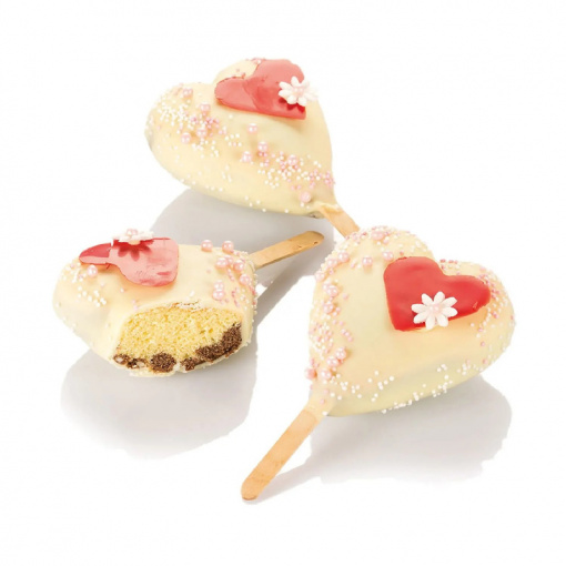 Heart IC Frozen Silicon Ice Cream mould, 2 x 4 cav. 9.1 x 8.5 x H 2.3 cm, 96 ml