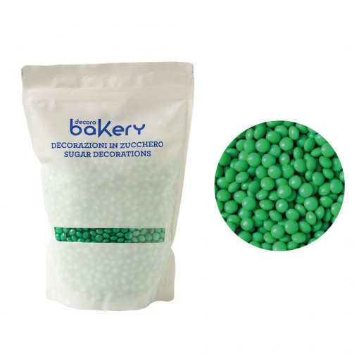 Lapított gyöngyök zöld csokoládé levél Ø 10 mm, 1 kg