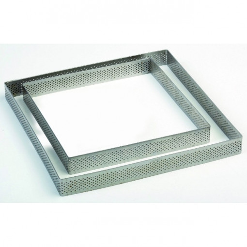 Microperforated Frame Square Tart Square Square Corners, 19x19xH2cm