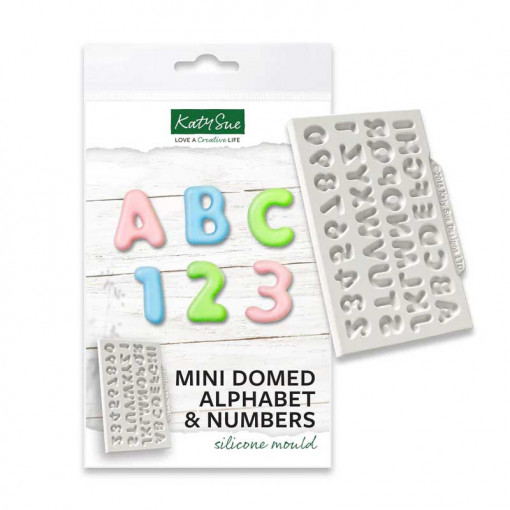 Mignon Alphabet and Digits Silicone Moulding, Domed Style, 1.2 x 1.5 cm