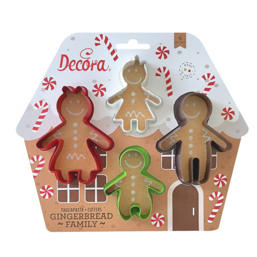 Műanyag karácsonyi vágók - Merry Family, 6 - 11 x 8 x H 2,2 cm, 3 db