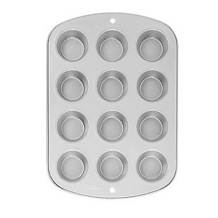 Muffins Tray - 12 Cavities Base Ø 5 x Top Ø 7 x H 3 cm, Non-stick Aluminium