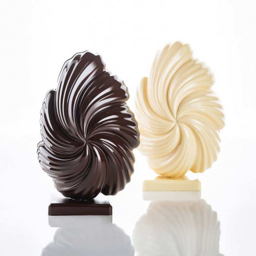 Or Paste Zefiro Ø 13.8 x H 21.5 cm, Set Matrite Plastic 2 Pieces Chocolate