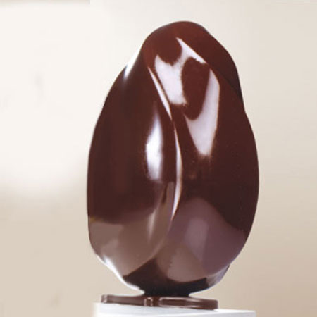 Oua 3D Ø 11.5 x H 18.5 cm - Set 2 Matrite Plastic Chocolate