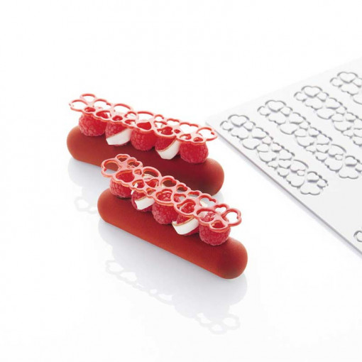 PavoDecor Силиконова форма на сърце Удължена, 10 кухини 12 x 2,7 x H 0,2 cm, 2,6 ml