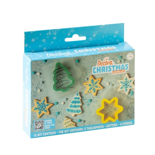 Plastic Christmas Cutters - Star and Fir Tree Ø 7 - 8 x H 2.2 cm, 2 pcs + 4 Sand Sands