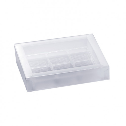 Plastic Praline boxes with satinised edges 6 cavities 10x11,5m-25pcs