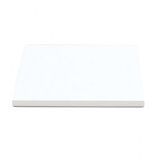 Platou Tort Patrat Alb Satinat, 30 x 30 x H 1.2 cm