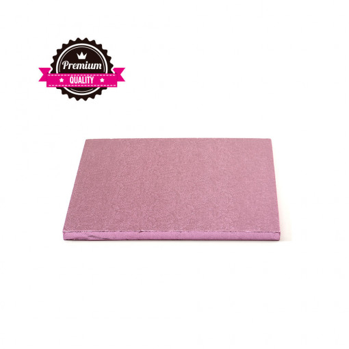 *Platou Tort Patrat Roz, 15 x 15 x H 1.2 cm