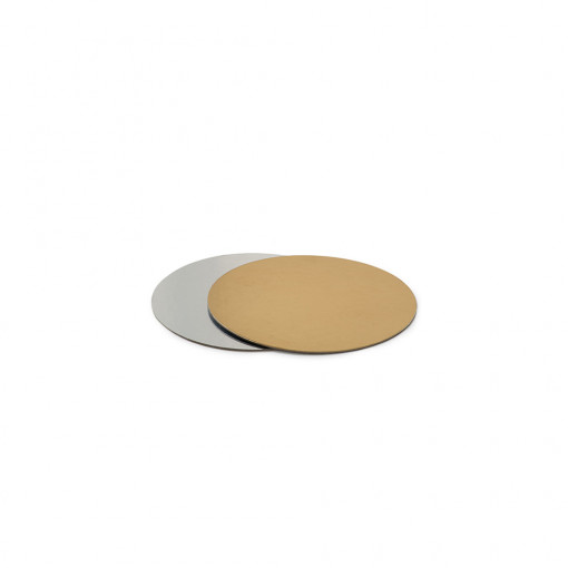 Platou Tort Rotund 2 Fete, Auriu/Argintiu, Ø 38 x H 0.15 cm