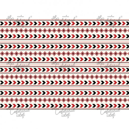 Printed Sugar Paste Decor Traditional Model 6, 4 Decor Stripe 5 x 29 cm, A4 - Confectioner Istet