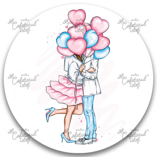 Printed Sugar Paste Valentine's Day Model 6, Ø 20 - Confectioner Istet