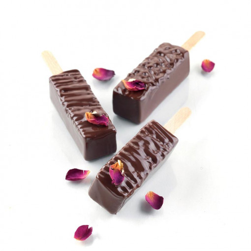 Silicon Ice Cream mould / Single Portion Bar 6 x 2 x H 2 cm, 2 x 5 cavities, 24 ml