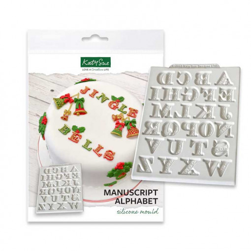 Silicon mould Alphabet Manuscript Style H 2 cm