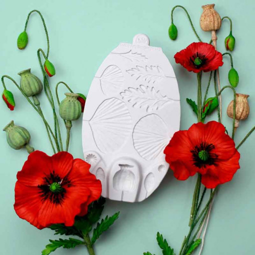 Silicon moulding Maci with leaves Ø 6.3 cm
