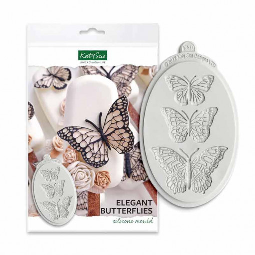 Silicone mould Elegant butterflies 5.4 - 6 - 8.5 x 3.4 - 4 - 5 cm