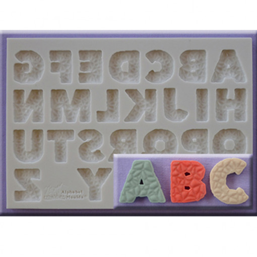 Silicone moulding Alphabet Textured Style H 2.1 cm