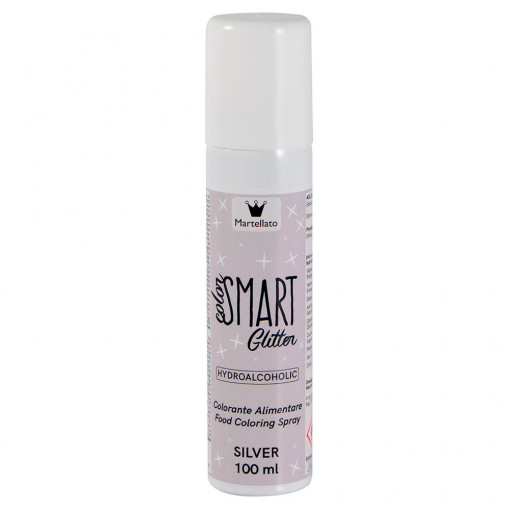 SPRAY Сребрист блясък - мастноразтворим хранителен оцветител, 100 ml - не съдържа азотни съединения