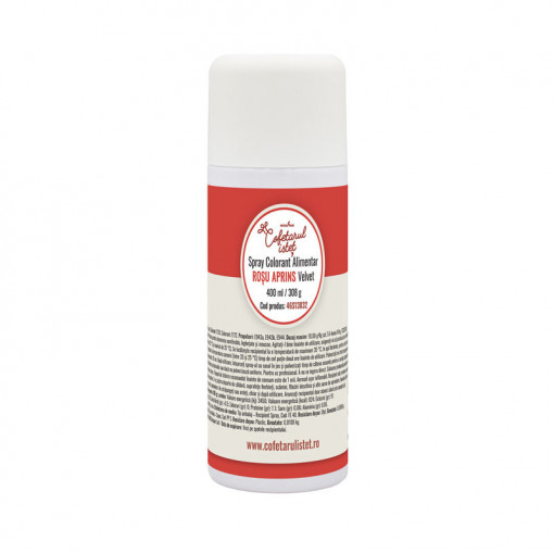 SPRAY VELVET - Наситено червен хранителен оцветител 400 мл - Img 1