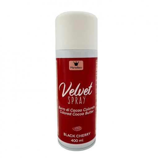 SPRAY VELVET - хранителен оцветител "Черна череша" без Е171, 400 ml