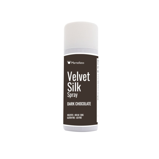 SPRAY VELVET Silk - оцветител за храна за тъмен шоколад, 400 ml