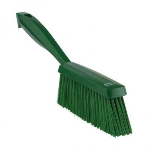 Synthetic bristle brush with handle Green colour, Temp. Max. 100°C, 33 x 3.5 cm