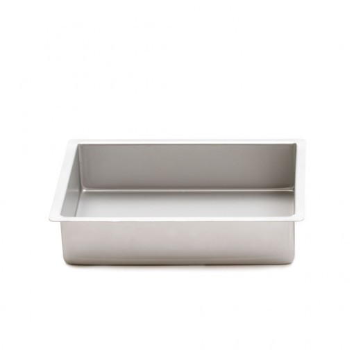Tava Blat, Prajitura Dreptunghiulara Margini Drepte, 38 x 25 x H 7.5 cm, Aluminiu Anodizat