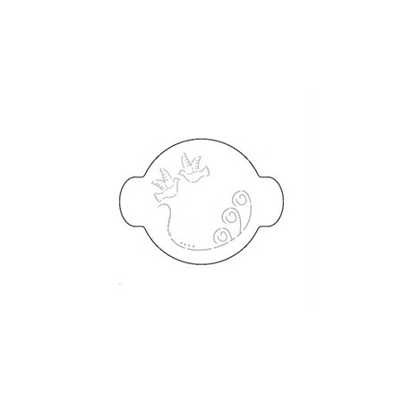 *Кръгла сапунерка с гълъби декор Ø 20 cm