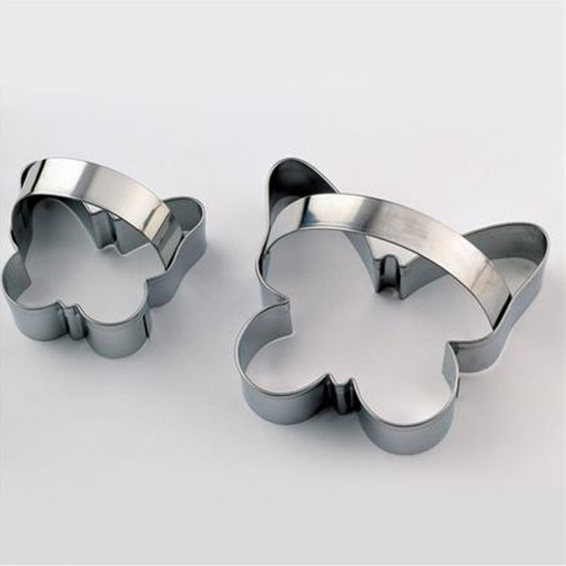 *Незащитени стоманени ножове за пеперуди, с дръжка, Ø 6 - 9 x H 2 cm, комплект от 3 части