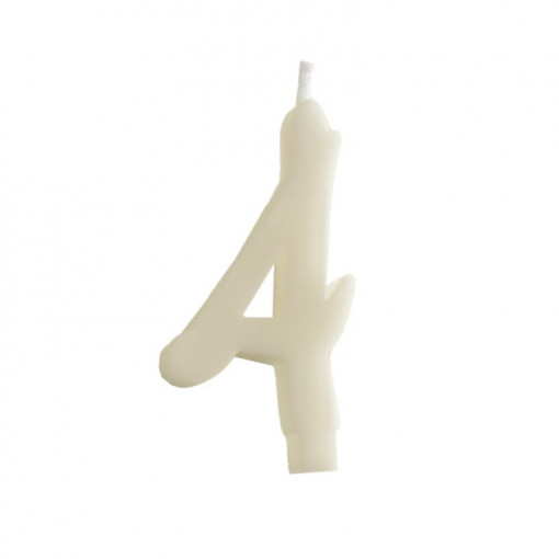 Свещ за торта XL H 12 cm, фигура 4, бяла