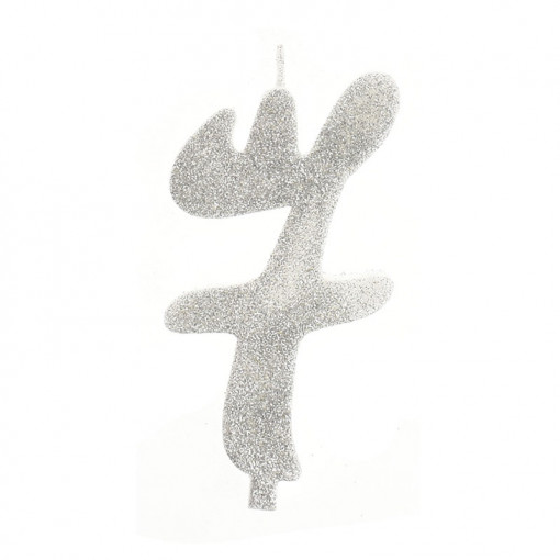 Свещ за торта XL H 12 cm, фигура 7, сребро
