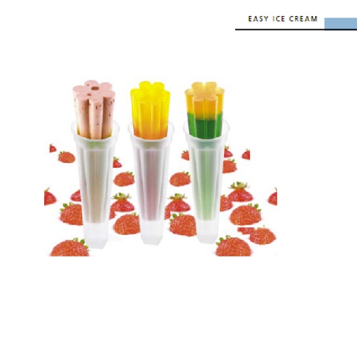 Силиконова форма за сладолед Lolly, 3 силиконови форми x Ø 4,1 x H 20 cm, 72 ml