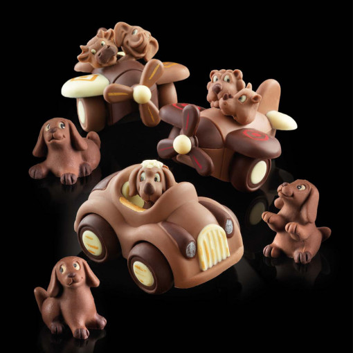 Силиконов калъп 3D Сладки 3D кученца, 5,2 x H 4,5 cm, 3 предмета