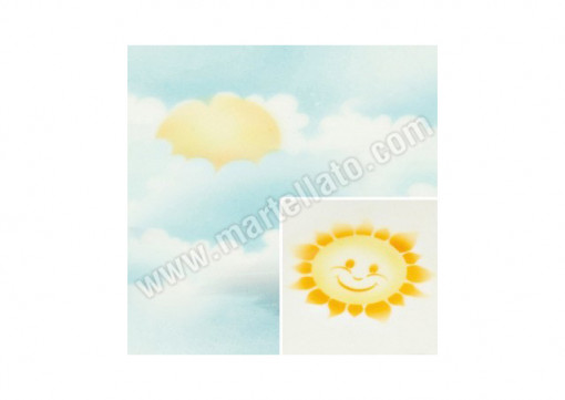 *Слънце и облаци Airbrush Слънце и облаци смесени елементи