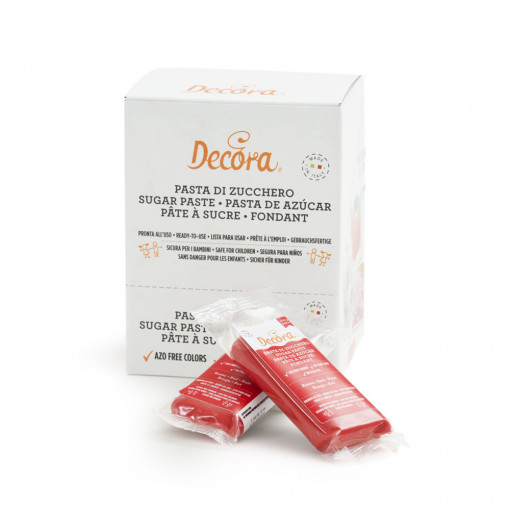 Червена захарна паста Premium, за покрития и декорации, пакет от 100 г