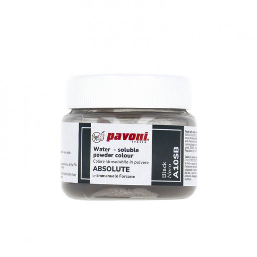 ABSOLUTE Водоразтворим оцветител за храни на прах, черен, без Е171, 50 gr