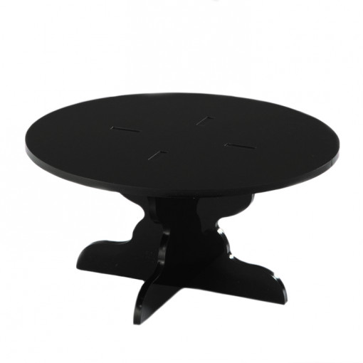 Cake / Buffet Stand, Black Plexiglas, Ø 21 x H 10.3 cm