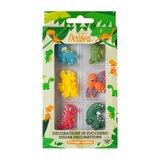 Dekor cukor - Dinoszauruszok R 4 és 5 cm, 6 modell, 6 db