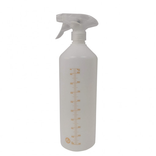 Flacon Gradat 1 Litru cu Pulverizator pentru Lichide, Ø8xH29cm