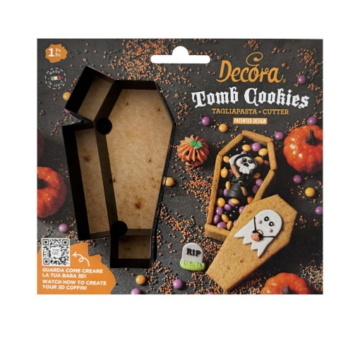 Halloween Plastic Cutters - Sarcophagus 10, 13 x 5, 7 x H 2.2, 3 cm, 2 pcs