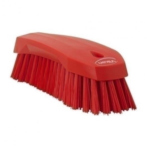 Hand Brush L with Synthetic Bristles High Stiffness, Red, 20 x 7 cm