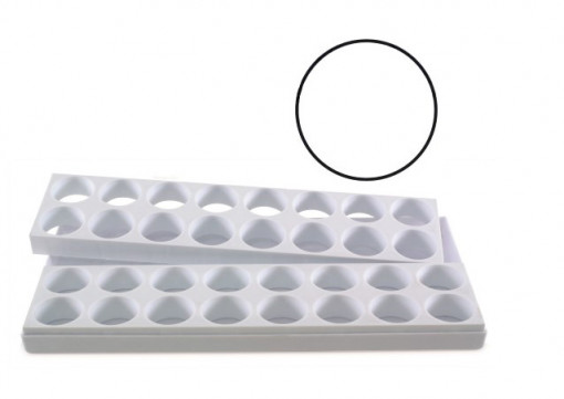 Mignon Round Ø 4.2 x H 2.5 cm - Set of 2 Moulds 32 products, tray 40 x 20 cm