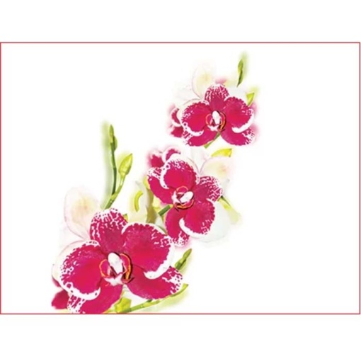 Nyomtatott cukortészta, esküvői orchidea mintás, 60x41 cm, 4 db-os készlet