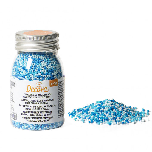 Perle Zahar Colormix - Alb, Bleu, Albastru Ø 1.5 mm, 100 gr