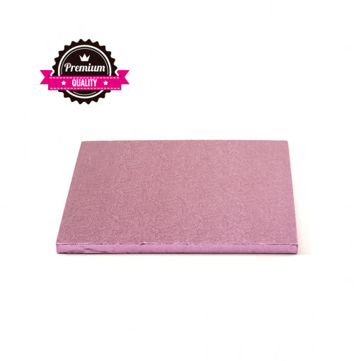 Pink Square Cake Platter, 20 x 20 x H 1.2 cm