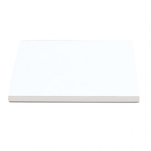 Platou Tort Patrat Alb Satinat, 36 x 36 x H 1.2 cm