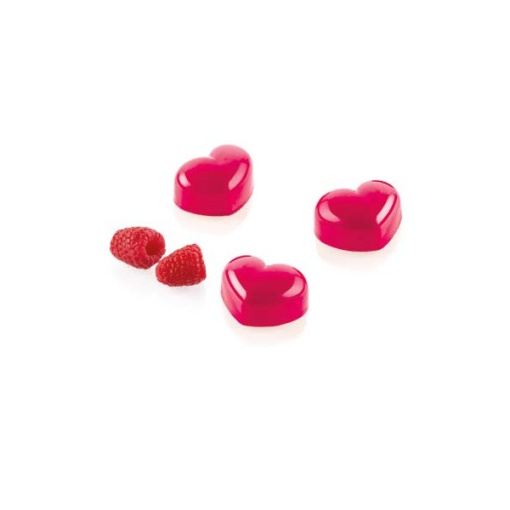 Polycarbonate mould 24 Praline Heart, 2.5 x 2.5 x H 1.5 cm, 17.5 x 27.5 cm, 9.4 ml