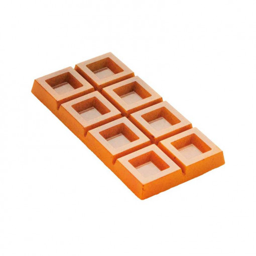 Polycarbonate mould 3 bars Chocolate Block 100 gr, 27.5x17.5 cm