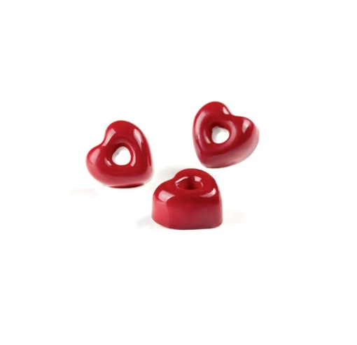 Polycarbonate mould Iconic Range 21 Praline Hearts, 2.9 x 3 x H 1.6 cm, 10 gr