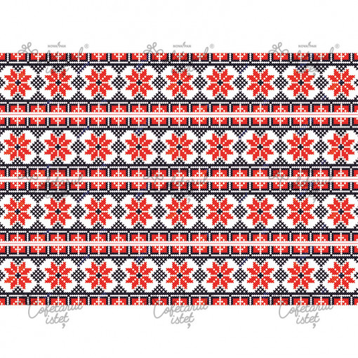 Printed Sugar Paste Decor Traditional Model 7, 4 Decor Band 5 x 29 cm, A4 - Confectioner Istet